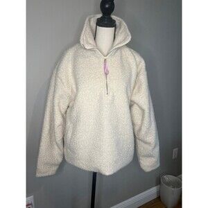 Scotch & Soda Quarter-Zip Pullover made of high-pile fleece medium white